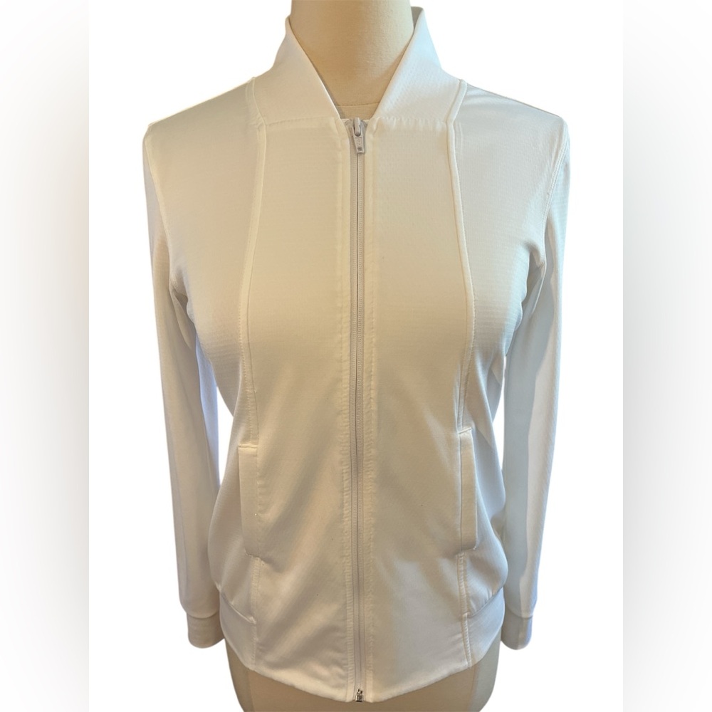 Lija White tennis,pickleball Golf Zip up Jacket Size Medium